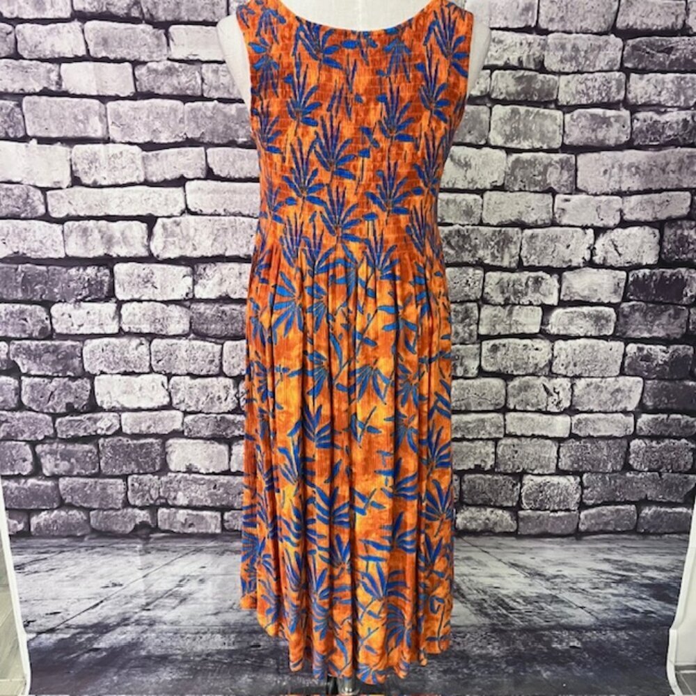 Mirror Image Orange & Blue Scoop Neck Dress/Cover Up Size L - Picture 6 of 10